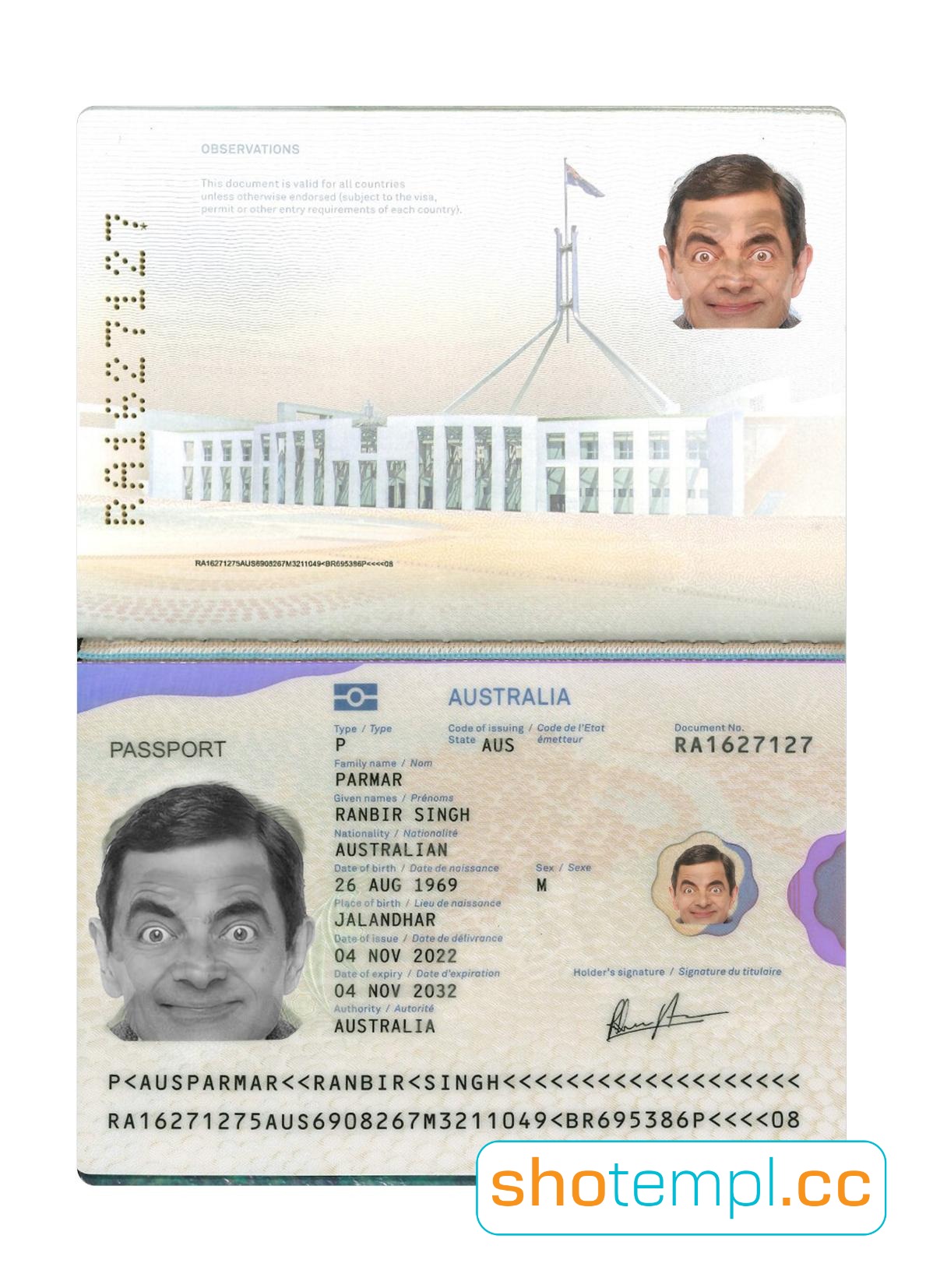 Australia Passport PSD Template V2